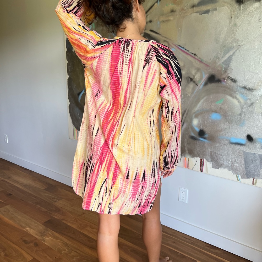 Batik style tunic coverup